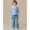 Dusty Blue Claudina Cotton Girl Jumper - Sweaters - 3