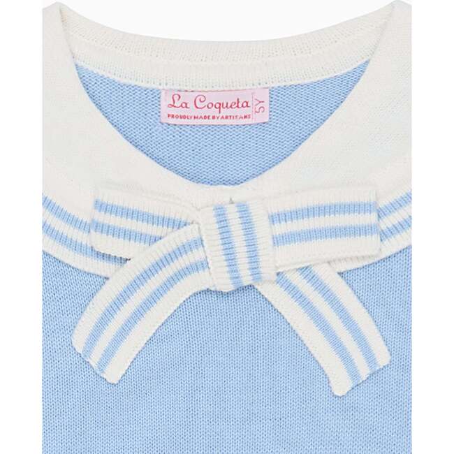 Dusty Blue Claudina Cotton Girl Jumper - Sweaters - 4