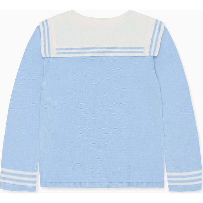 Dusty Blue Claudina Cotton Girl Jumper - Sweaters - 5