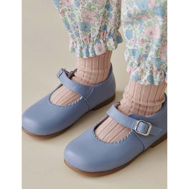 Dusty Blue Leather Toddler Mary Jane Shoes - Mary Janes - 2