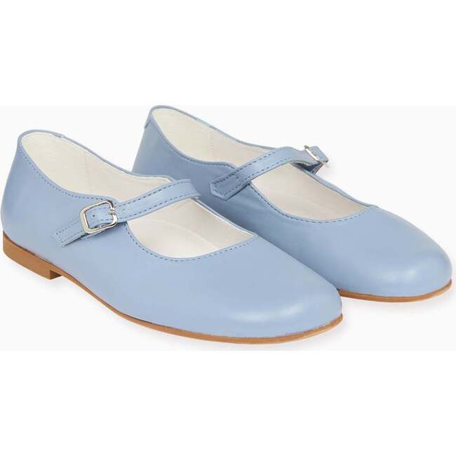 Dusty Blue Leather Girl Mary Jane Shoes - Mary Janes - 4