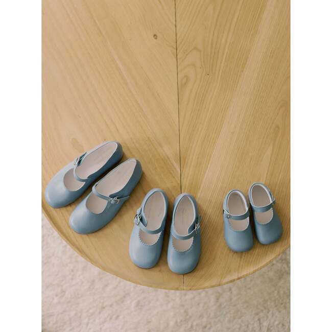 Dusty Blue Leather Toddler Mary Jane Shoes - Mary Janes - 3