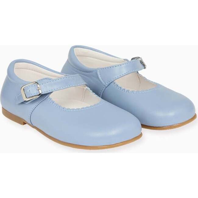 Dusty Blue Leather Toddler Mary Jane Shoes - Mary Janes - 4