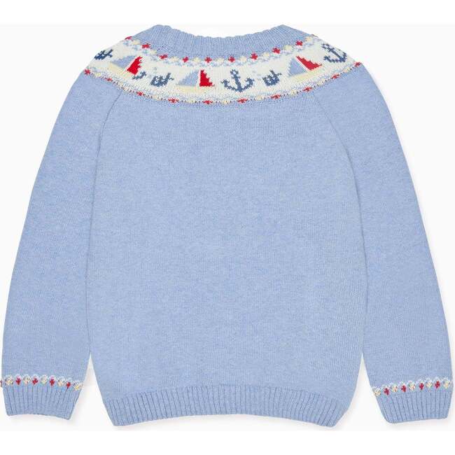 Dusty Blue Maritimo Cotton Boy Jumper - Sweaters - 5