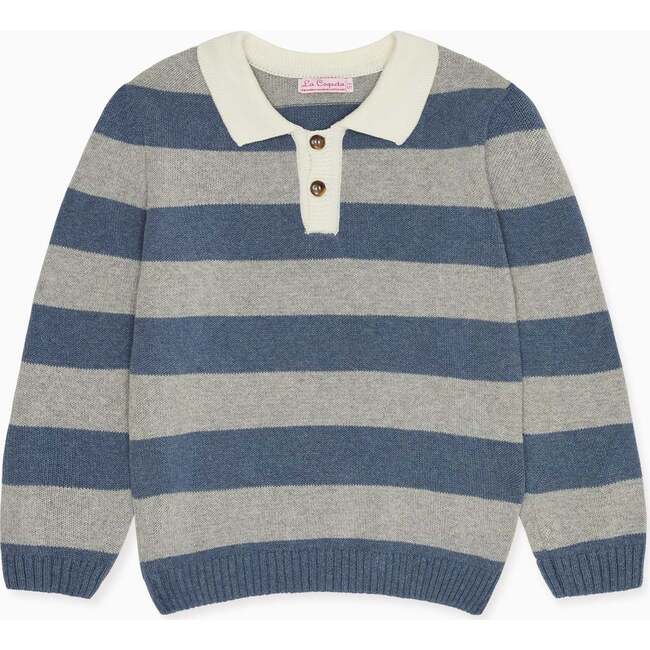 Blue Stripe Roman Cotton Boy Jumper