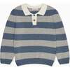 Blue Stripe Roman Cotton Boy Jumper - Sweaters - 1 - thumbnail