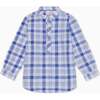 Blue Check Jazmin Cotton Long Sleeve Boy Shirt - T-Shirts - 1 - thumbnail