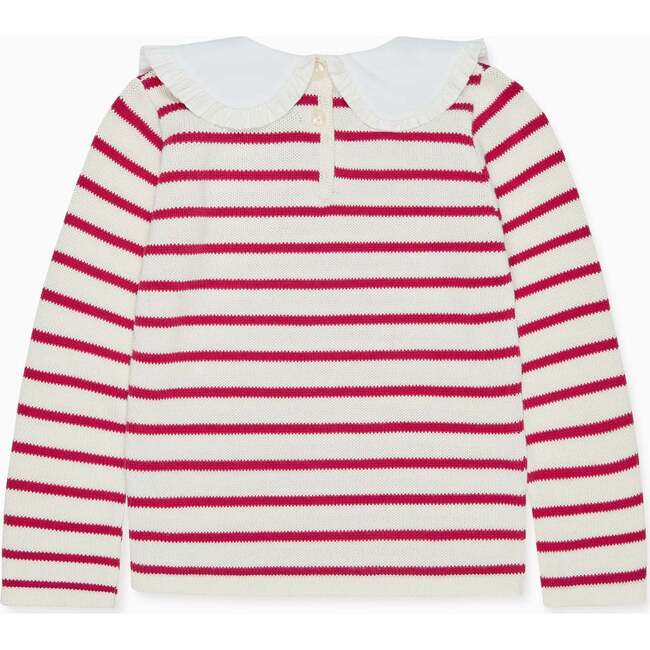 Burgundy Stripe Morissa Cotton Girl Jumper - Sweaters - 4