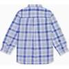 Blue Check Jazmin Cotton Long Sleeve Boy Shirt - T-Shirts - 4