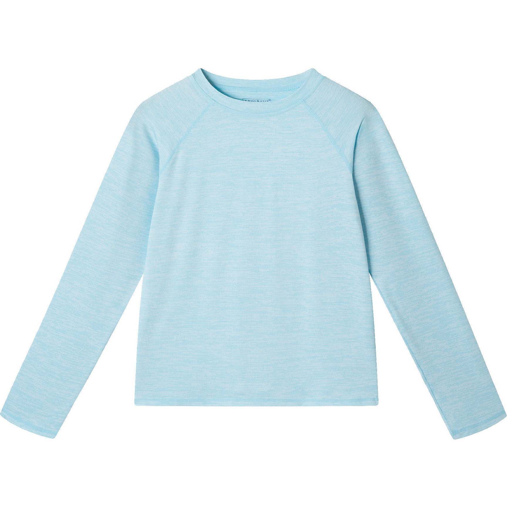 Teen Raglan Rashguard, Heather Aqua - Rash Guards - 1