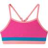 Kids Two-Piece Swimsuit, Pink Color-Block - Two Pieces - 3