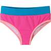 Kids Two-Piece Swimsuit, Pink Color-Block - Two Pieces - 5