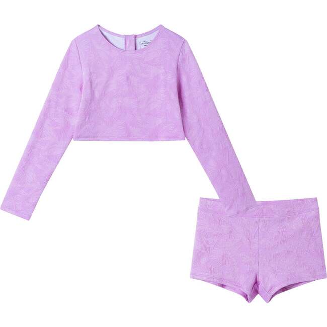 Kids Two-Piece Rashguard Set, Lavendar Breeze