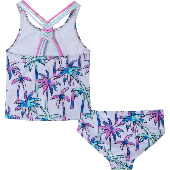 Kids Tankini Swimsuit Set, Purple Palm Trees - One Pieces - 2