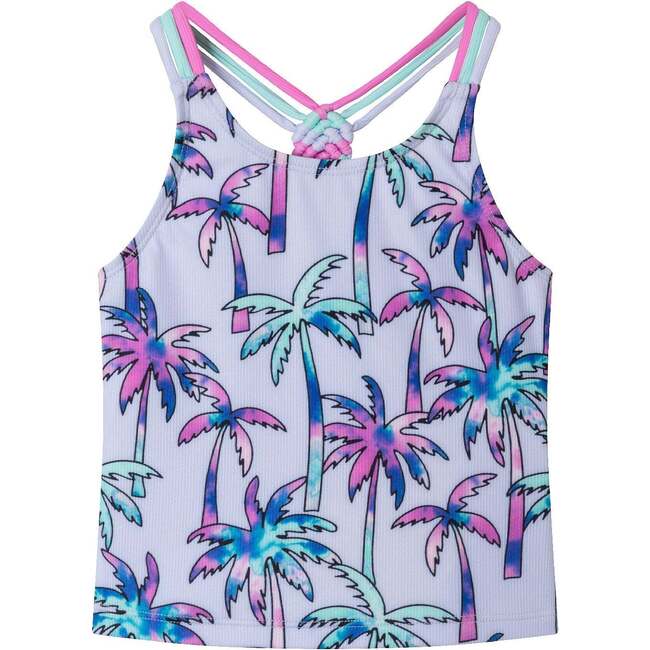 Kids Tankini Swimsuit Set, Purple Palm Trees - One Pieces - 3