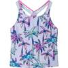 Kids Tankini Swimsuit Set, Purple Palm Trees - One Pieces - 3