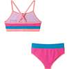 Kids Two Piece Swimsuit Set, Pink Colorblock - Two Pieces - 4