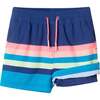 Kids Swim Trunk, Navy Teal - Swim Trunks - 2