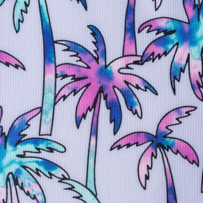 Kids Tankini Swimsuit Set, Purple Palm Trees - One Pieces - 7