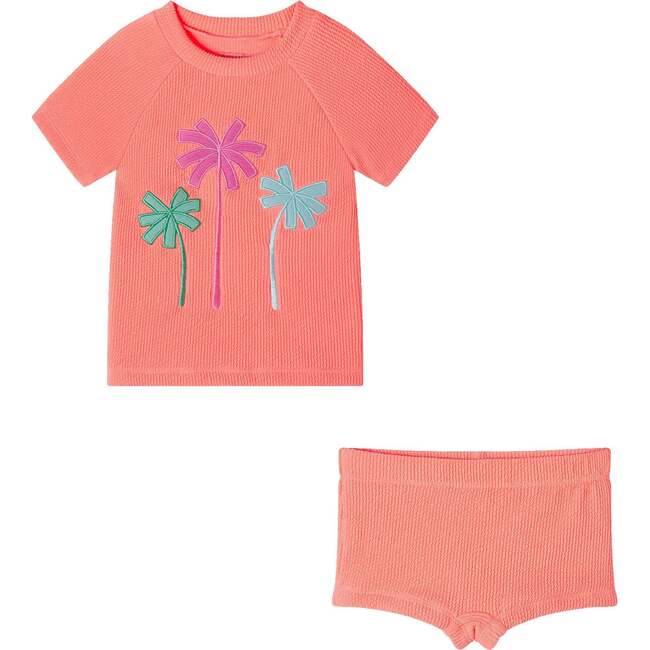 Kids Short Sleeve Rashguard Set, Tropical Charm