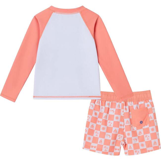 Kids Rashguard & Swim Trunk Set, Sunglasses & Beach Vibes - Swim Trunks - 2