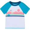 Kids Rashguard & Swim Trunk Set, Sailboat Horizon - Swim Trunks - 3