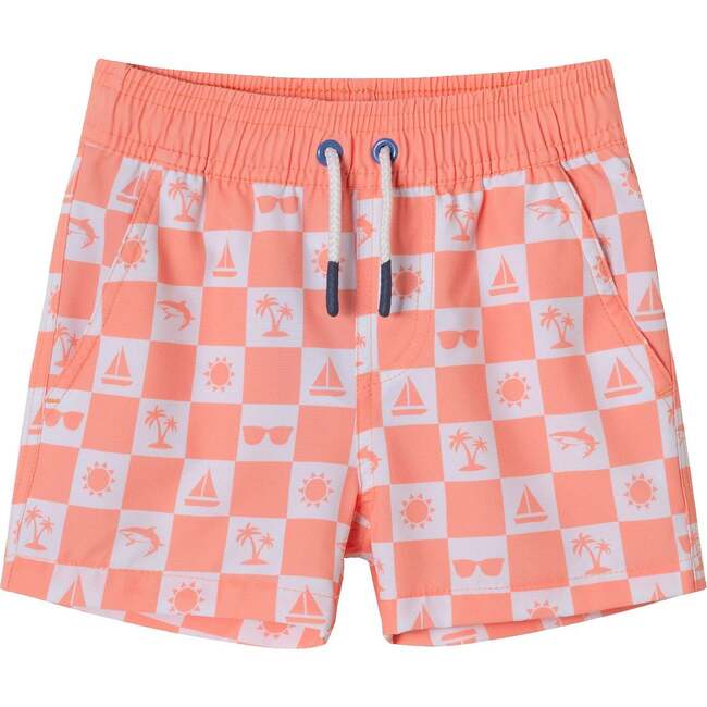 Kids Rashguard & Swim Trunk Set, Sunglasses & Beach Vibes - Swim Trunks - 5
