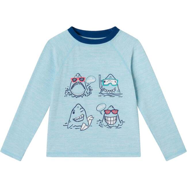 Kids Rashguard & Swim Trunk Set, Shark Characters - Swim Trunks - 3