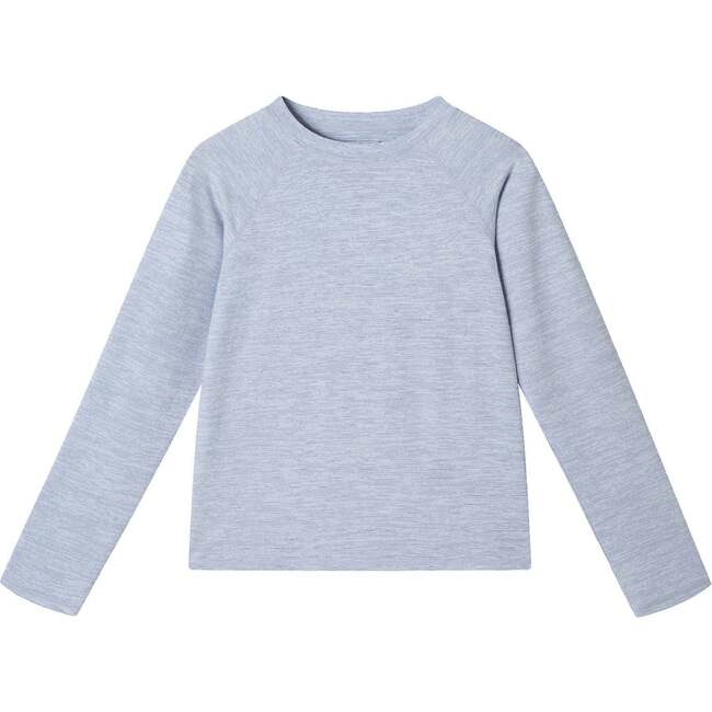 Kids Raglan Rashguard, Heather Navy