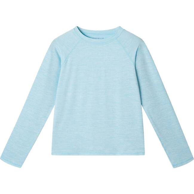 Kids Raglan Rashguard, Heather Aqua