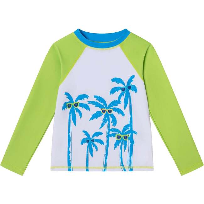 Kids Rashguard & Swim Trunk Set, Lime & Blue Breeze - Swim Trunks - 3