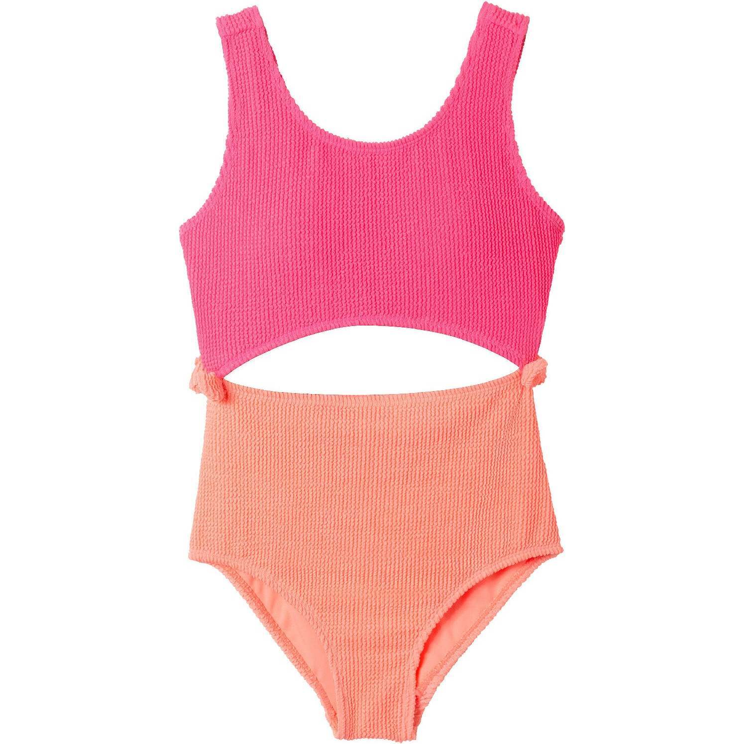 Kids One-Piece Swimsuit, Hot Pink - One Pieces - 1