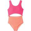 Kids One-Piece Swimsuit, Hot Pink - One Pieces - 1 - thumbnail