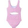 Kids One-Piece Swimsuit, Pink Smiley - One Pieces - 2