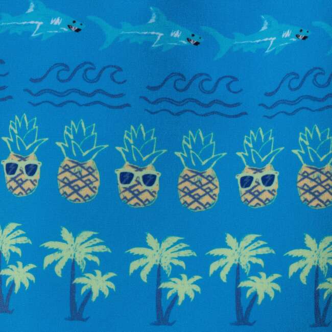 Kids Rashguard & Swim Trunk Set, Lime & Blue Breeze - Swim Trunks - 7