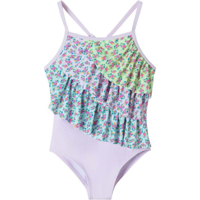 Kids One-Piece Swimsuit, Multicolor Floral