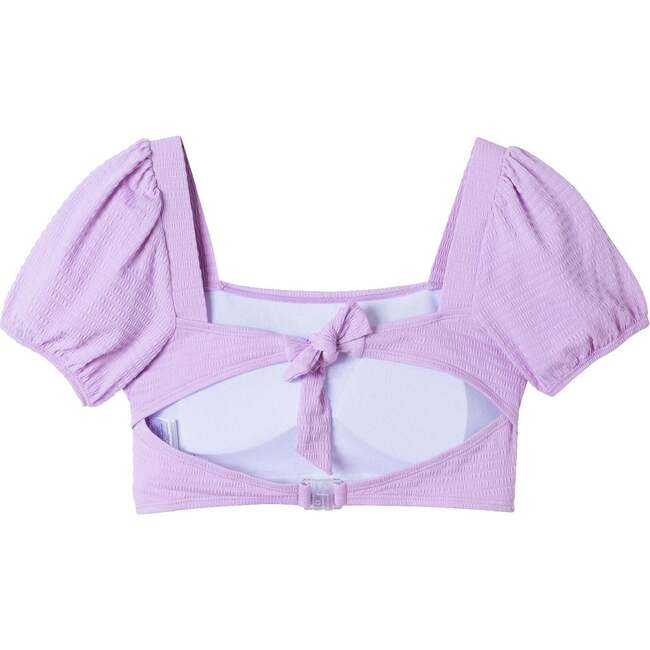 Kids Puff Sleeve Two-Piece Swimsuit, Purple - Two Pieces - 4