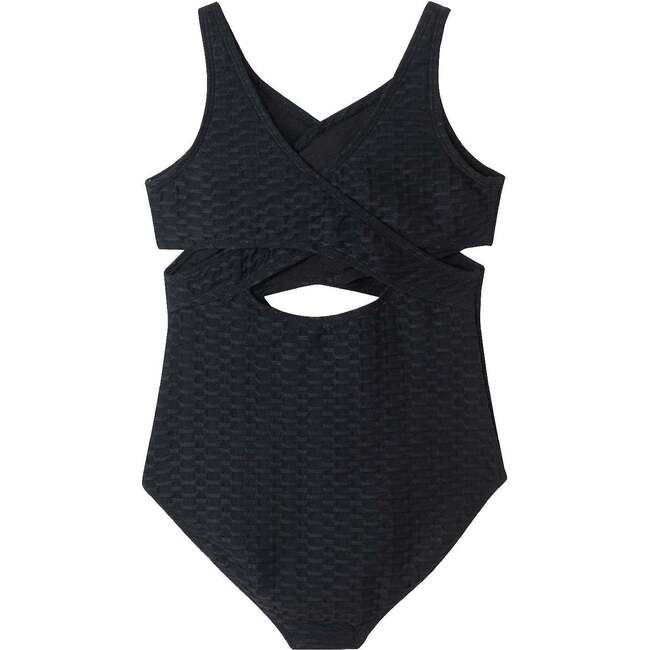 Kids One-Piece Swimsuit, Black - One Pieces - 2