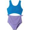 Kids One-Piece Swimsuit, Bright Blue - One Pieces - 1 - thumbnail