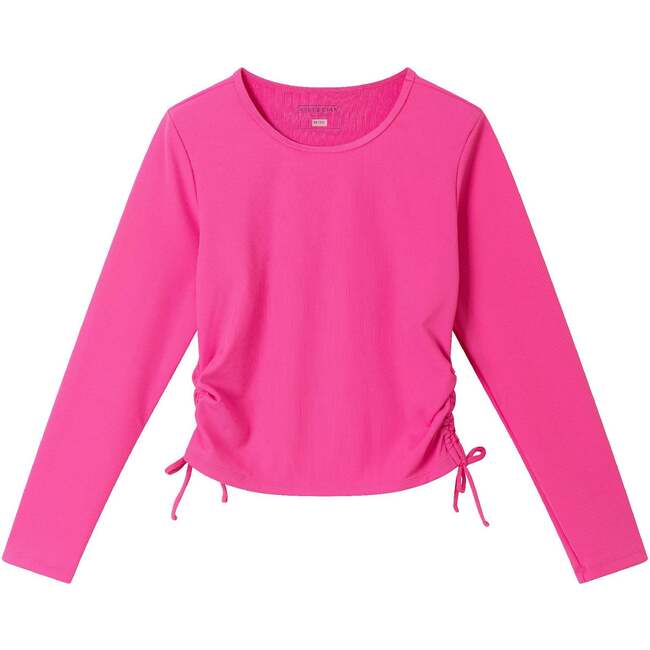 Kids Long Sleeve Rashguard, Hot Pink