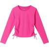 Kids Long Sleeve Rashguard, Hot Pink - Rash Guards - 1 - thumbnail