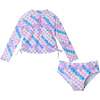Kids Long Sleeve Rashguard Set, Hearts & Flowers - Mixed Apparel Set - 1 - thumbnail