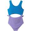 Kids One-Piece Swimsuit, Bright Blue - One Pieces - 2