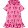 Kids Hooded French Terry Cover Up, Pink Floral - Cover-Ups - 1 - thumbnail