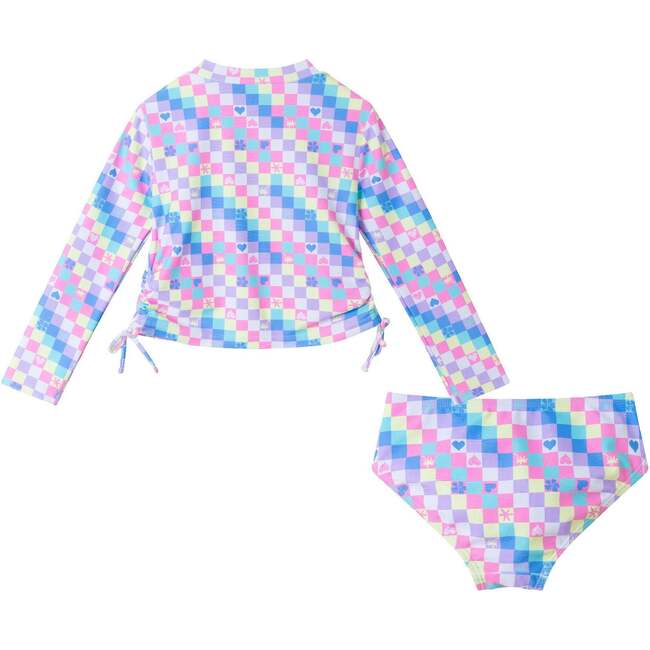 Kids Long Sleeve Rashguard Set, Hearts & Flowers - Mixed Apparel Set - 2