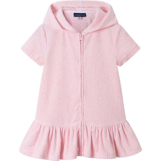 Kids Hooded French Terry Cover Up, Pink