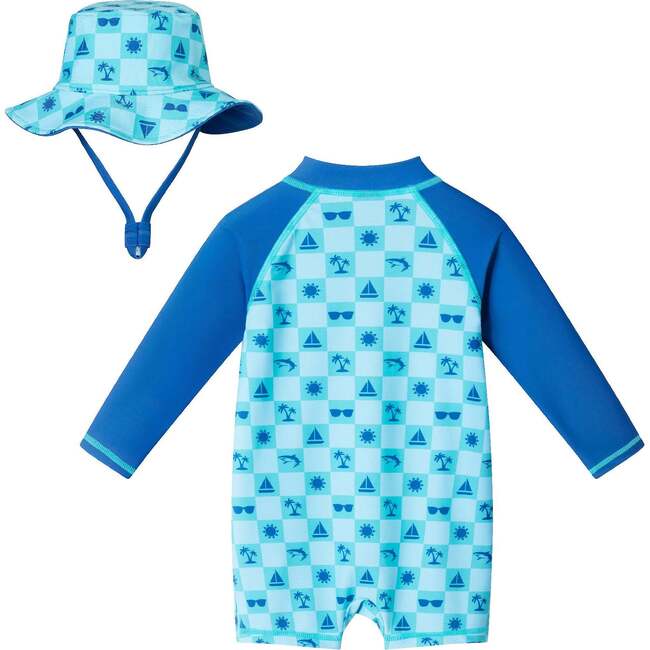 Infant Swim Romper & Hat Set, Beach Vibes - Mixed Apparel Set - 2