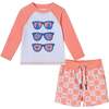 Infant Rashguard & Swim Trunk Set, Sunglasses & Beach Vibes - Swim Trunks - 1 - thumbnail