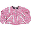 Girls Reversible Quilted Jacket, Hot Pink Garden Floral - Jackets - 1 - thumbnail