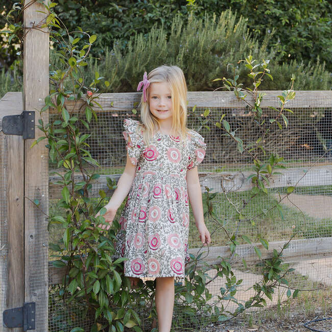 Girls Elsie Dress, Pink Lisbon Floral - Dresses - 5